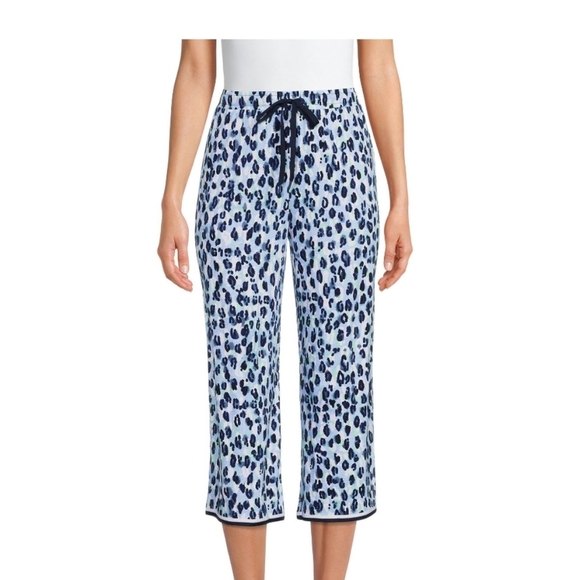 Secret Treasures Capri Pants Blue Heather Animal - Picture 1 of 3